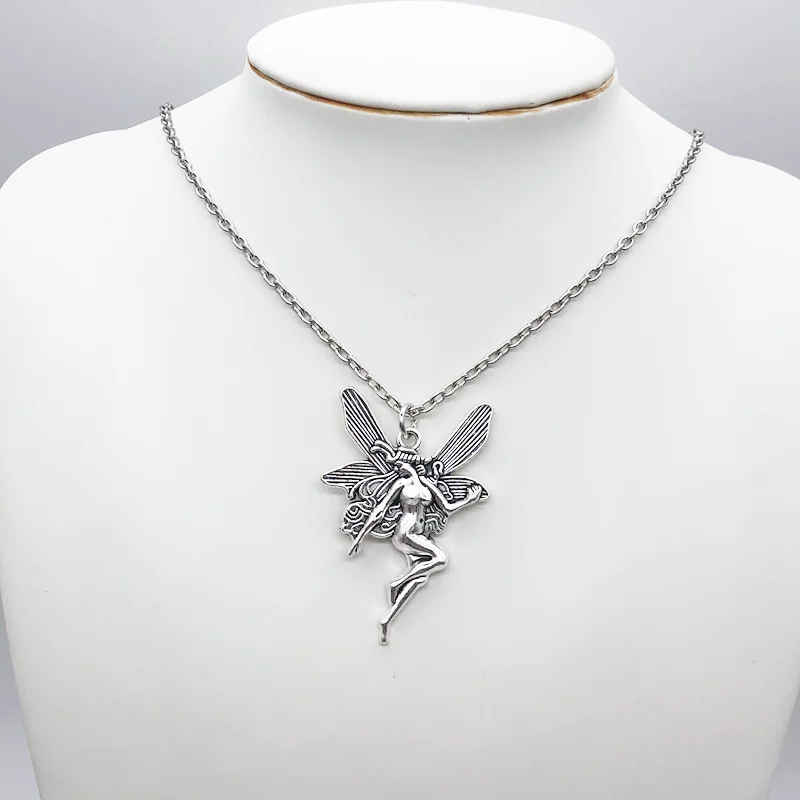 Винтажное модное эффектное ожерелье с подвеской в виде ангела и феи для женщин