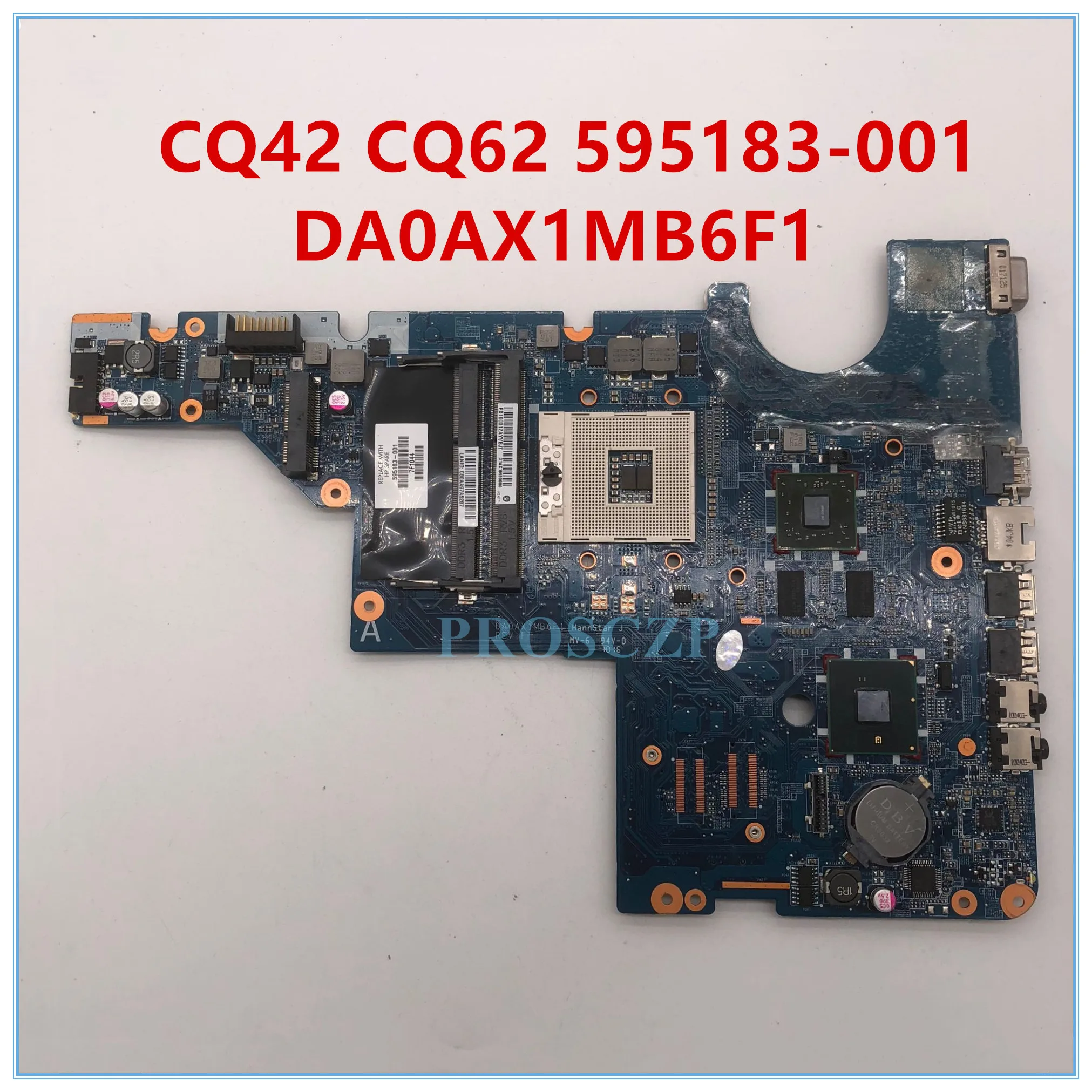 Высококачественная материнская плата для ноутбука CQ42 G62 595183 001 501 601 DA0AX1MB6F1 HM55 DDR3 100%