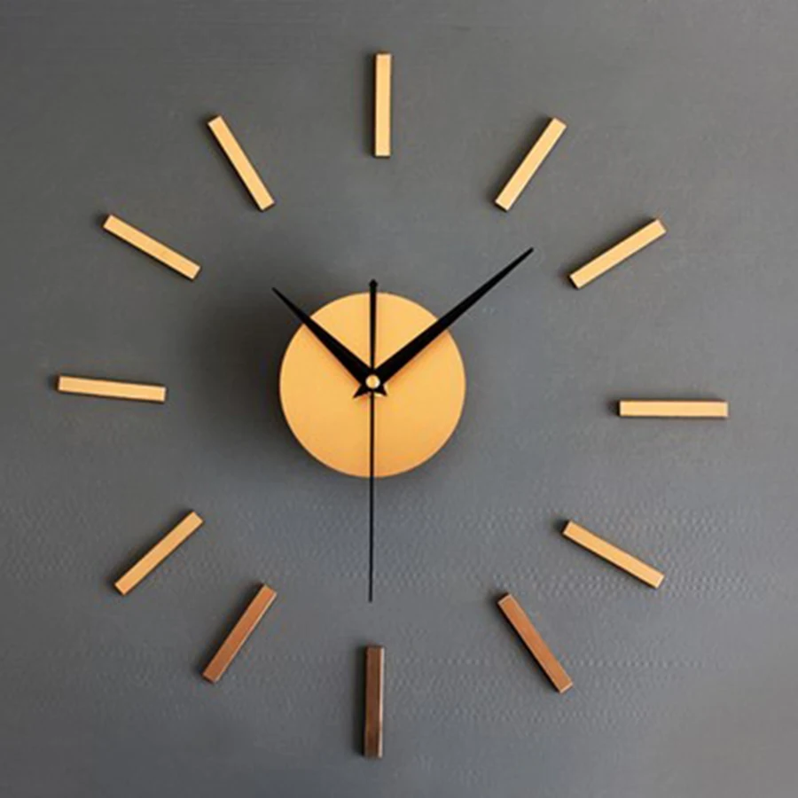 Бесшумные настенные часы стикер модные 3d большие цифровые современные гостиная