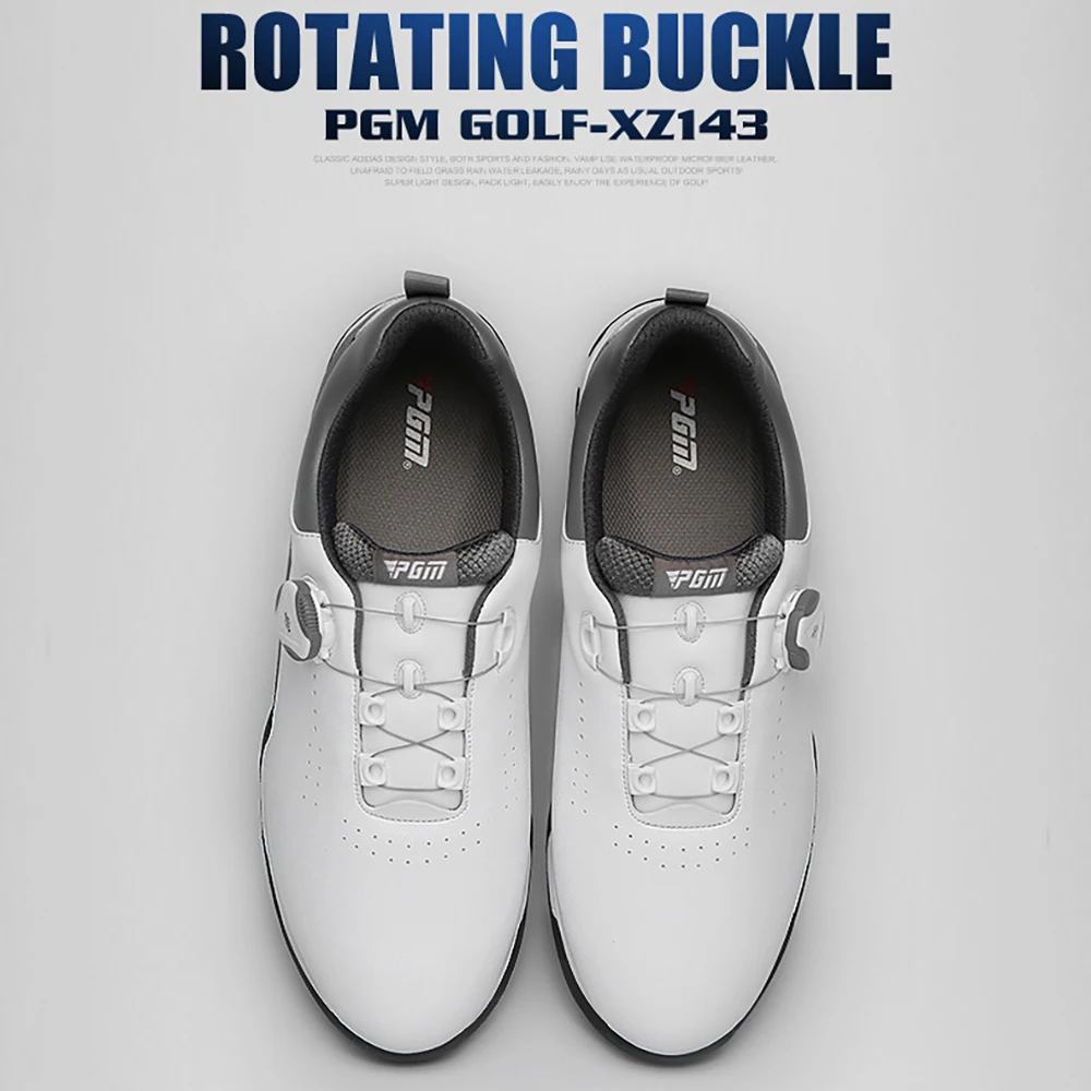 PGM XZ143 Men'S Golf Shoes Non-Slip Waterproof Breathable Fine Fiber Lining Rotating Shoelace Fashionable Golf Club Supplies