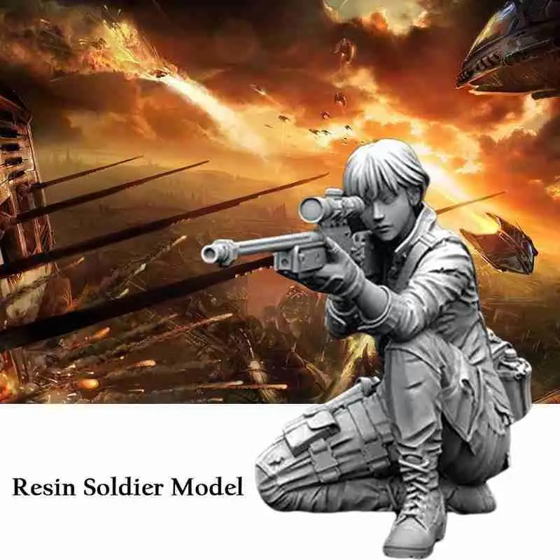 

YUFAN 1/35 Female Sniper Resin Soldier 5cm Self-assembled Epoxy Toy Genuine A-116 Resin include Static Packaging Model E8D3