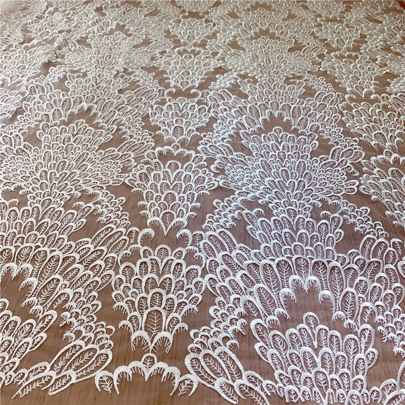 Высококачественная Белая вышитая сетка новейшая модель 2020 года ширина 130 см