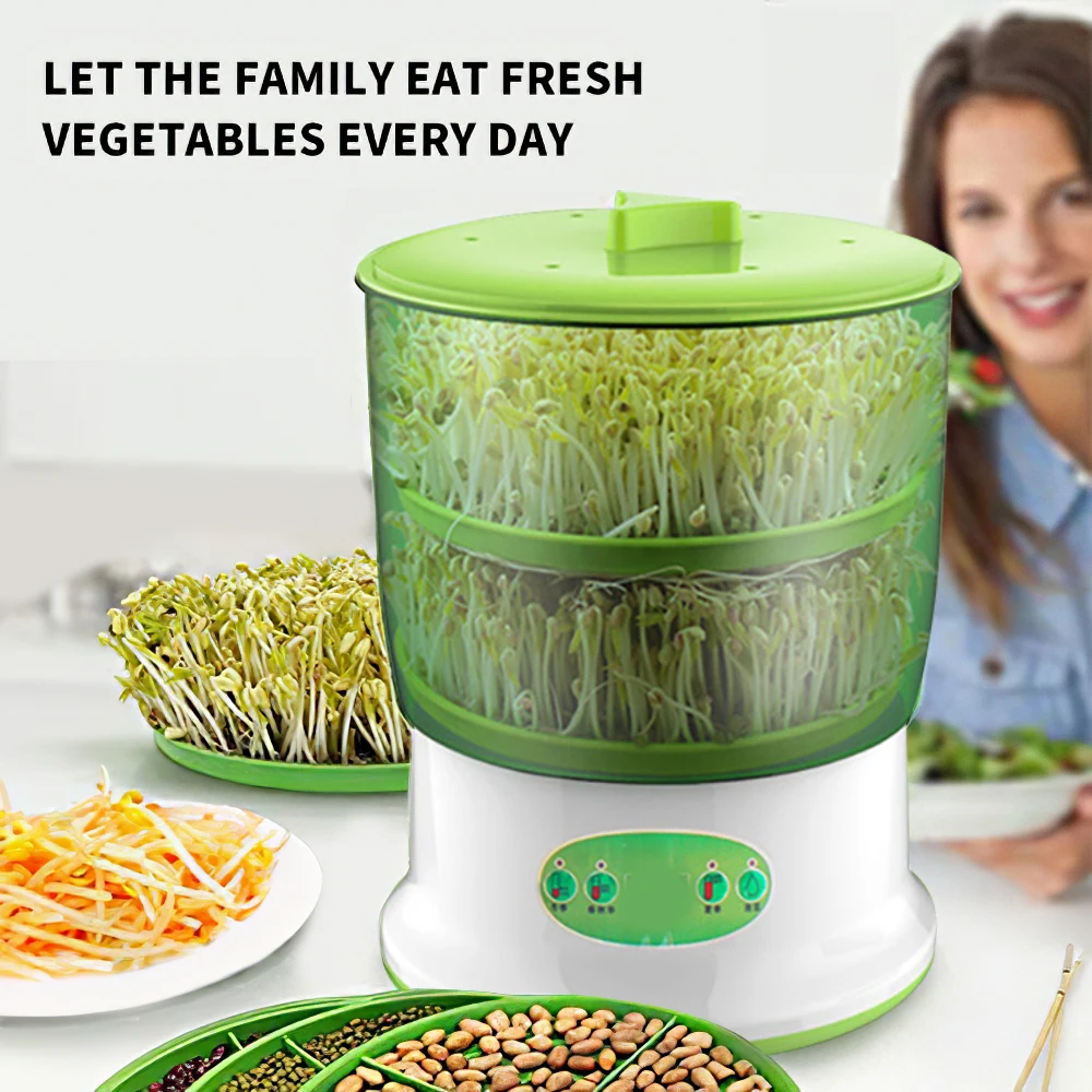 

Automatic Bean Sprout Machine 2-3 Layers With Pressure Plate Large Capacity Thermostat Green Plant Seeds Beans Growing Machine