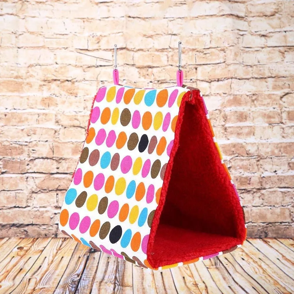Warm Bird Hammock Soft Plush Fleece Parrot Coral Velvet Cage Snuggle Happy Hut Tent Bed Bunk Toy Hanging Cave | Дом и сад