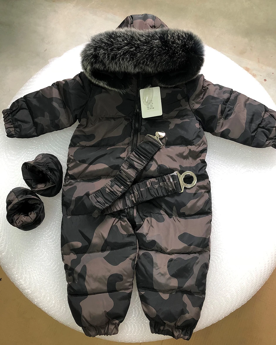 Dollplus/ г.; зимние теплые детские комбинезоны; Детский комбинезон на утином пуху; Комбинезоны для маленьких мальчиков и девочек; комбинезон с меховым капюшоном; одежда