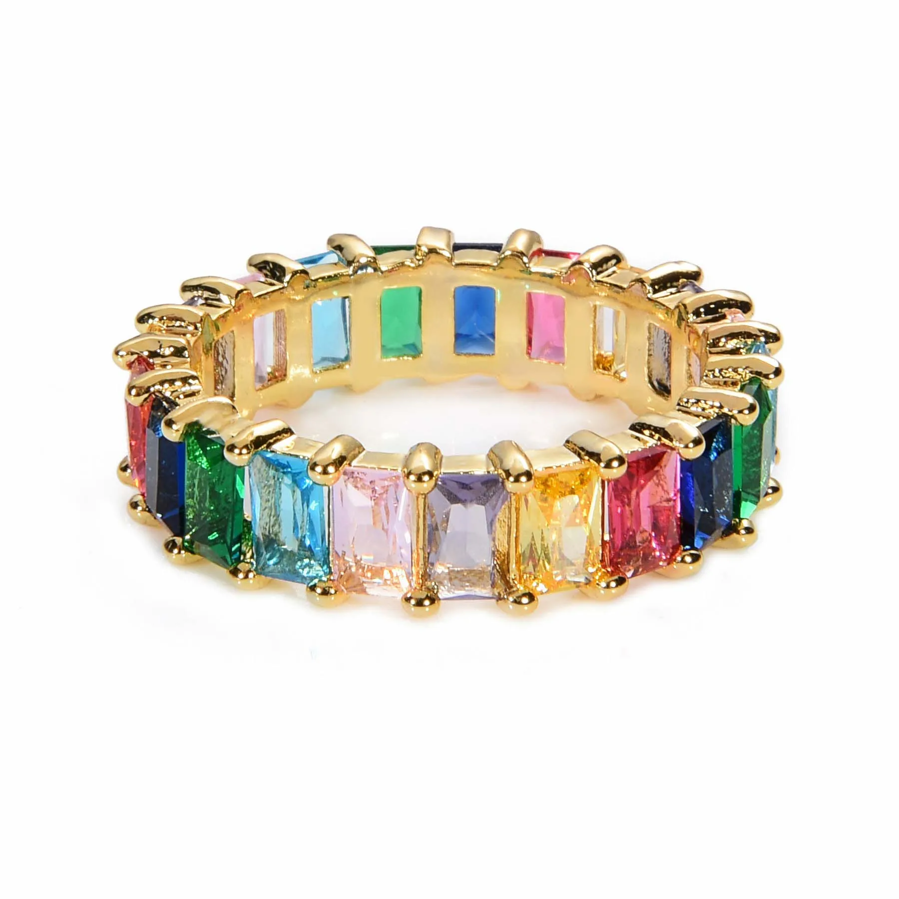 Роскошное женское Радужное Кристальное кольцо, сделай сам, ювелирное изделие, золотые циркониевые кольца, начальная Прямая поставка, подарок для женщин - Цвет основного камня: RA001-16
