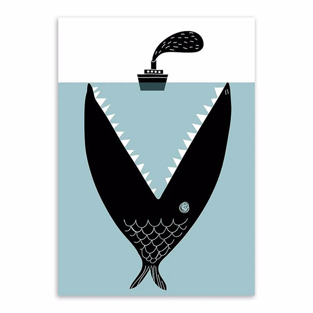 Настенная Картина на холсте модульные печатные картины Мультяшные Подводные