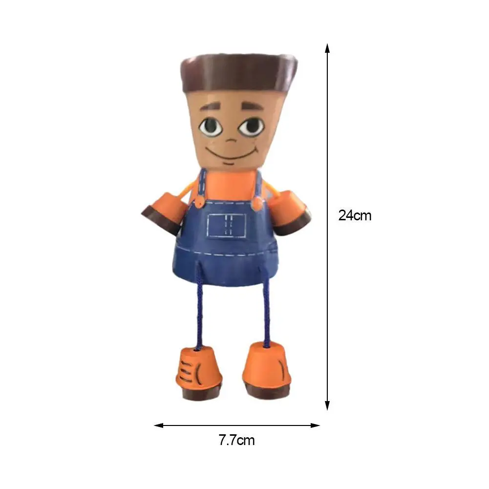 

Boys Girls Resin Garden Potted Plants Land Kids Pots Garden Decorations Home Sculpture Decoration Home Garden Planter Y0Z8
