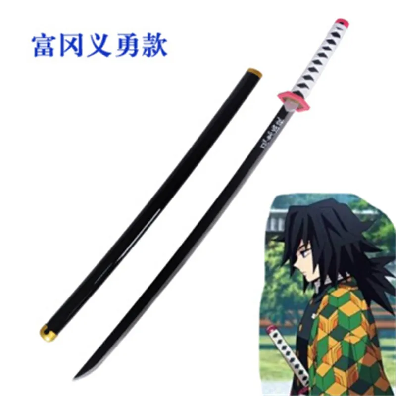 

Kimetsu no Yaiba Sword Weapon Demon Slayer Tomioka Yoshio Cosplay Prop Agatsuma Zenitsu Anime Ninja Knife Wood 104cm Katana Prop