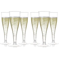 12pcs plastic champagne flutes disposable clear cups toasting glasses wedding baby shower party supplies