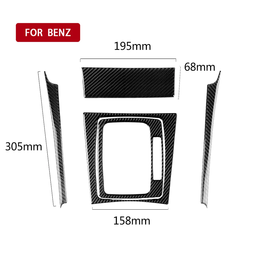 

Carbon Fiber Interior Decoration Gear Panel Set 5pcs Frame Cover Trim for Mercedes Benz W204 C Class RHD Car Decal Accessories