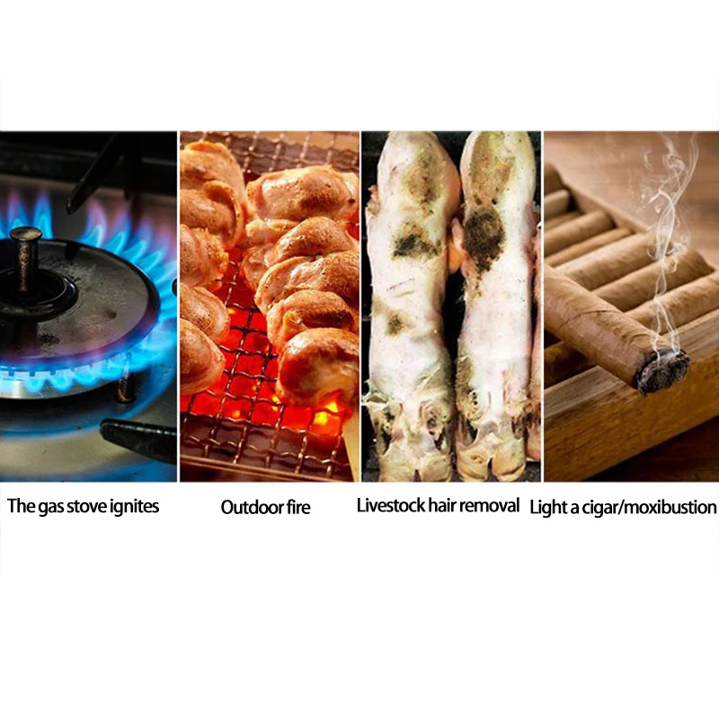 

Metal Torch Gas Lighters Windproof Lighter Cigar Butane Lighters Spray Gun Portable Jet Lighter for Kitchen Outdoor