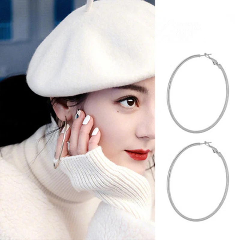 Женские круглые серьги Dilraba с высокой текстурой, изысканный темперамент, металлические простые дикие серьги, большие круглые ювелирные изделия