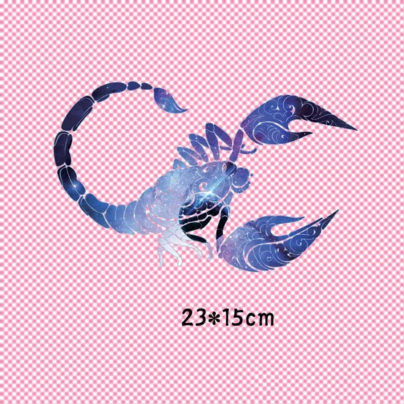 

23x15cm Fashion Scorpion Animal Iron On Patches For DIY Heat Transfer Clothes T-Shirt Thermal Stickers Decoration Printing