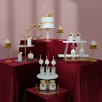 white gold cake display plates for baking coffee shop window cupcake desert holder tray wedding cake stands