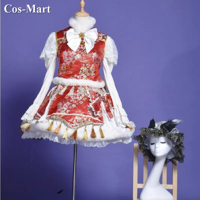 Cos-Mart Game Touhou Project Chen Cosplay Costume Gorgeous Sweet Chinese Style Printed Dress Role Play Clothing Custom-Make