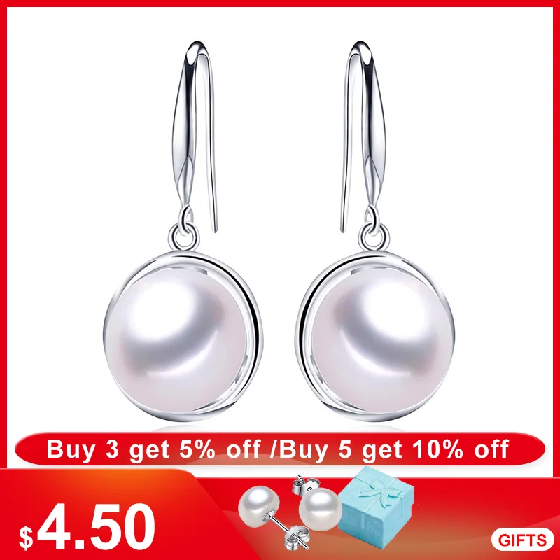 Женские классические серьги капельки из натурального пресноводного жемчуга