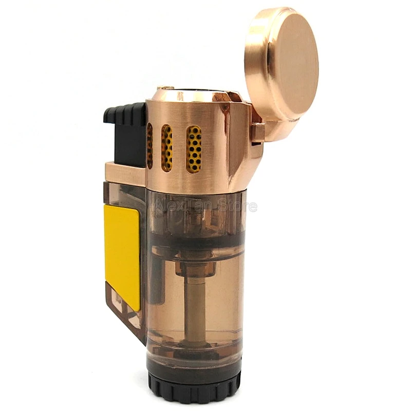COHIBA элегантная прозрачная Зажигалка Winproof 3 Jet зажигалка факела сигарета регулируемые зажигалки для сигар