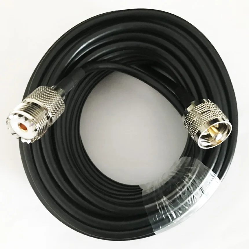 Коаксиальный кабель RG58 UHF PL259 штыревой к UHF SO239 гнездовой соединитель косичка коаксиальный кабель 50 см 1 м 2 м 3 м 5 м 10 м 15 м 20 м 30 м