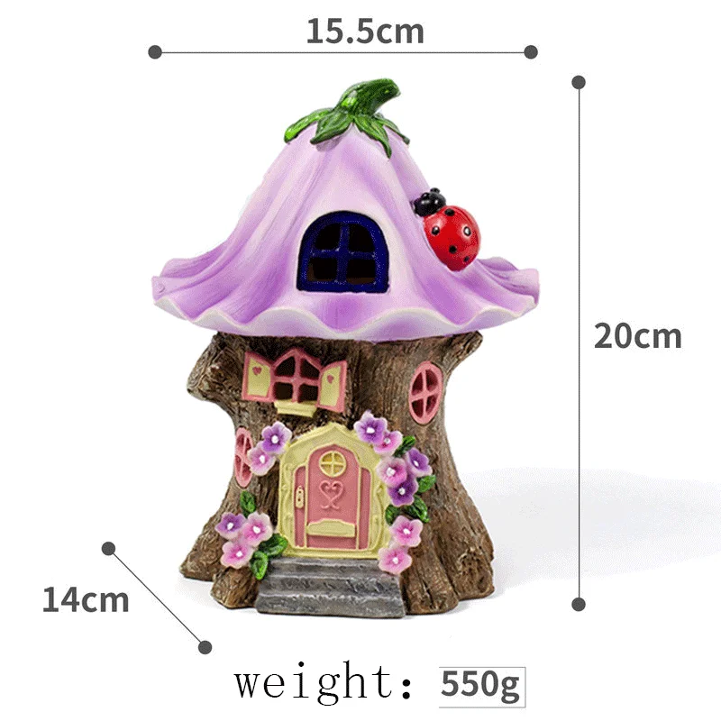 led light multi craft miniature fairy house solar powered outdoor decor led garden light yard walkway decoration led light free global shipping