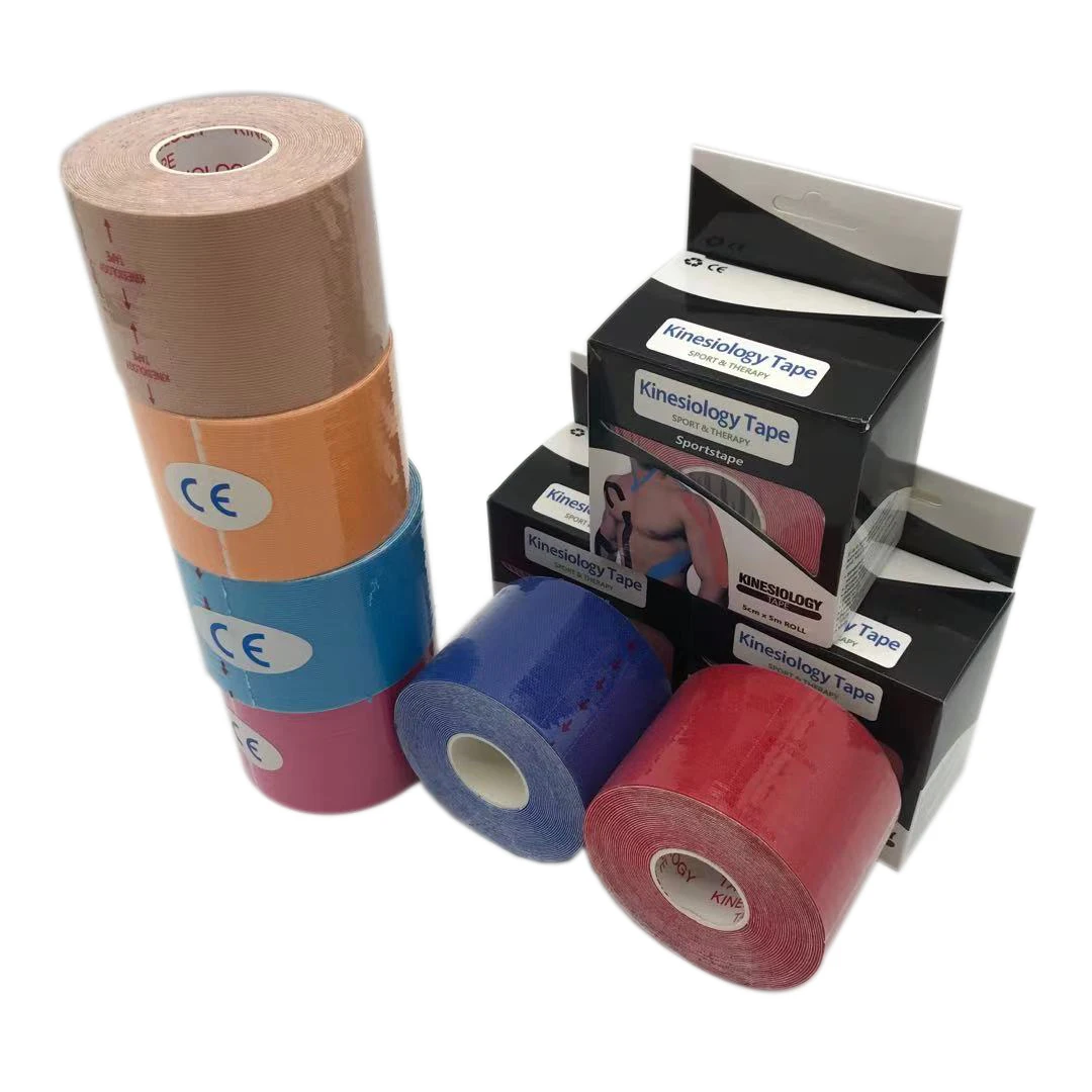 

Высококачественная кинезиологическая лента Powerti 1 шт., хлопковая эластичная клейкая лента, наколенники, кинезио для мышц, спортивная лента для восстановления