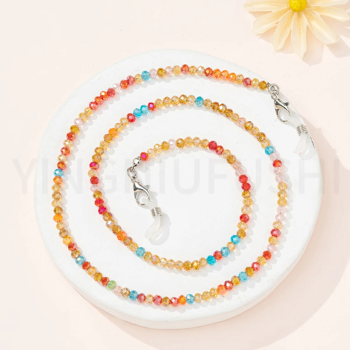 

Colorful Crystal Beaded Chain for Glasses Sunglasses Straps Mask Lanyards Women Men Neck Chains Holder Wholesale