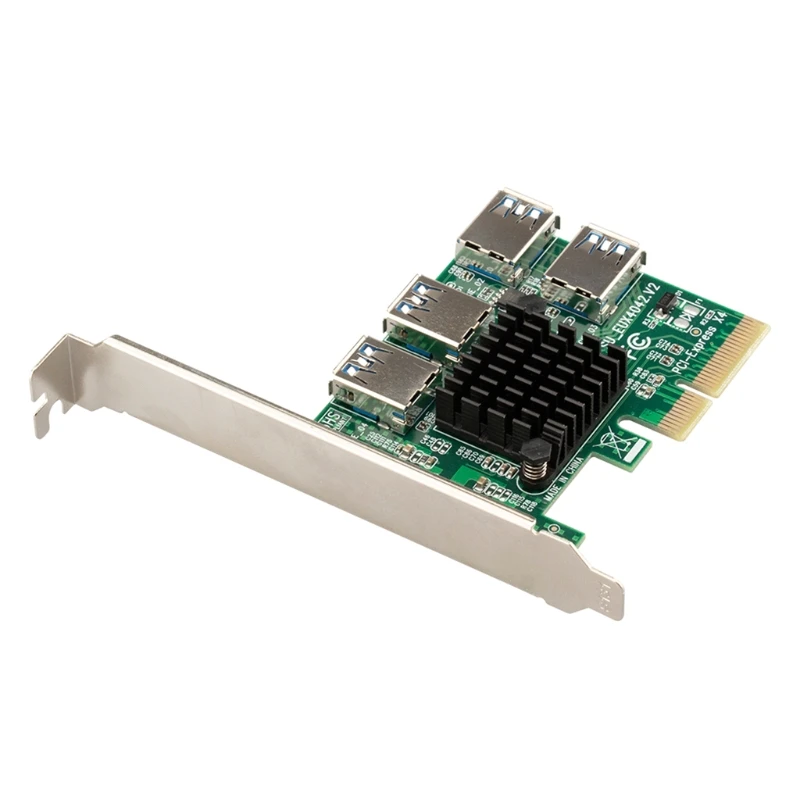 

Райзер-карта PCI-E с 1 на 4 внешних порта USB 3,0