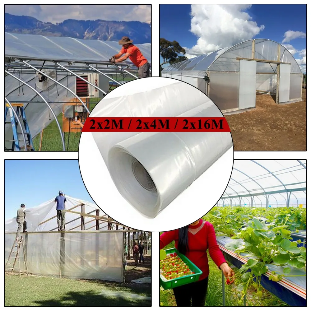 

2*2/4/16m PE Plastic Greenhouse Poly Fruit Vegetables Care House Cover Agricultural Vegetable Plants Grow Shelter Film
