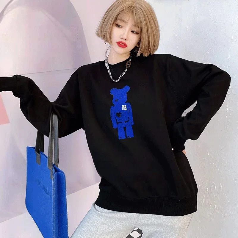 

2022 ADER ERROR Korean building blocks bear men and women same couple round neck loose pullover sweatshirts WY456