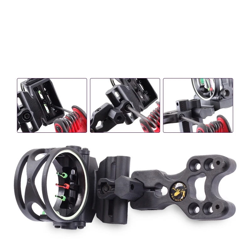 Assembled CNC Machined Archery Hunting Target 3 Pin Bow Sight Fiber Accessories | Спорт и развлечения