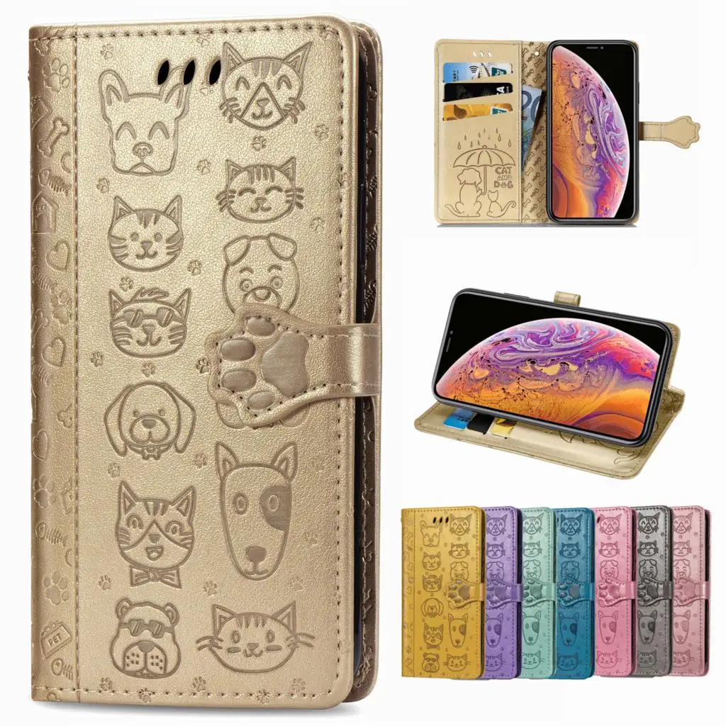 Чехол-книжка с кошачьей лапой для Samsung A70 чехлы из искусственной кожи мобильного