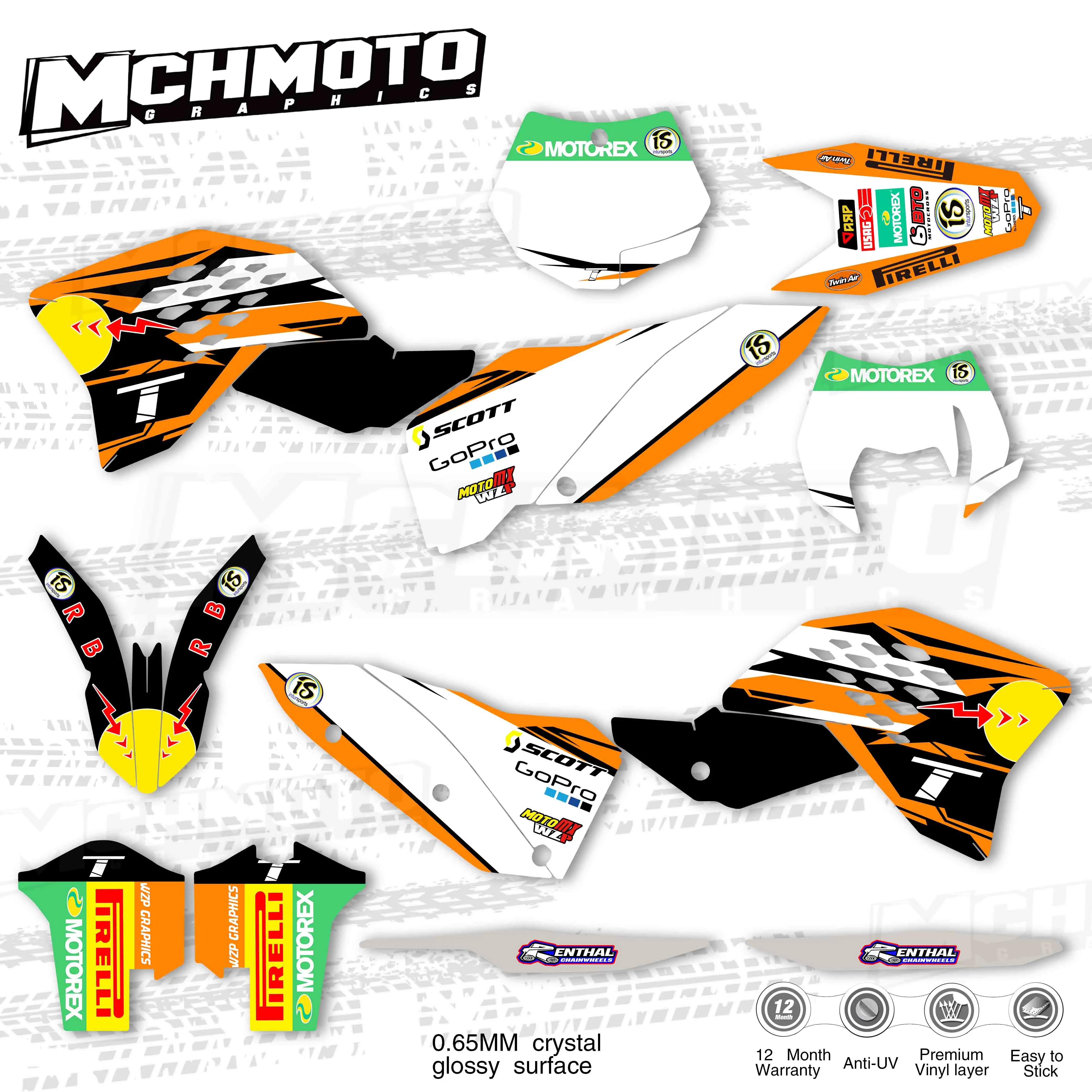 MCHMFG For KTM EXC SXF 125 250 300 450 530 2008 2009 2010 2011 Full Graphics Decals Stickers Motorcycle Background |
