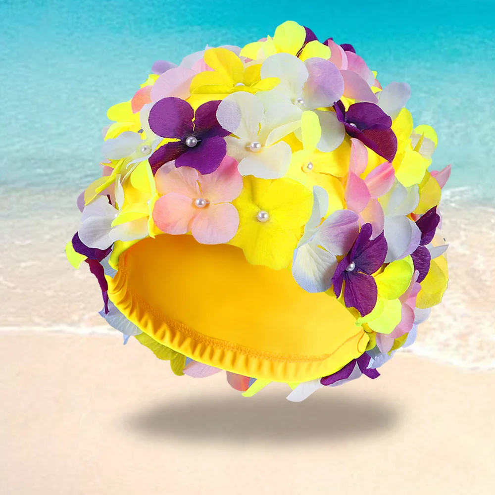 

WINOMO Fashionable Swim Cap Floral Petal Stylish Swimming Hat Bathing Caps Size for (Colorful)