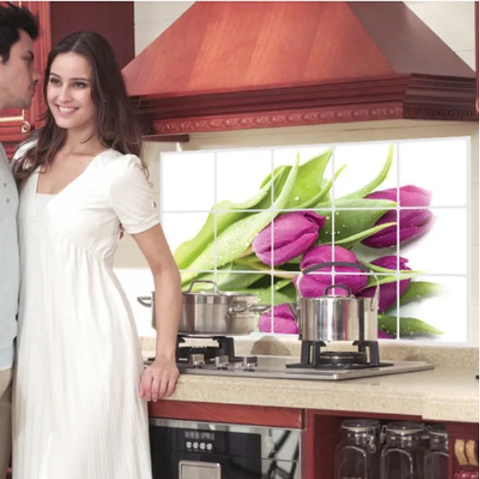 Плитка из алюминиевой фольги для защиты от жира и грязи|Наклейки на стену| |