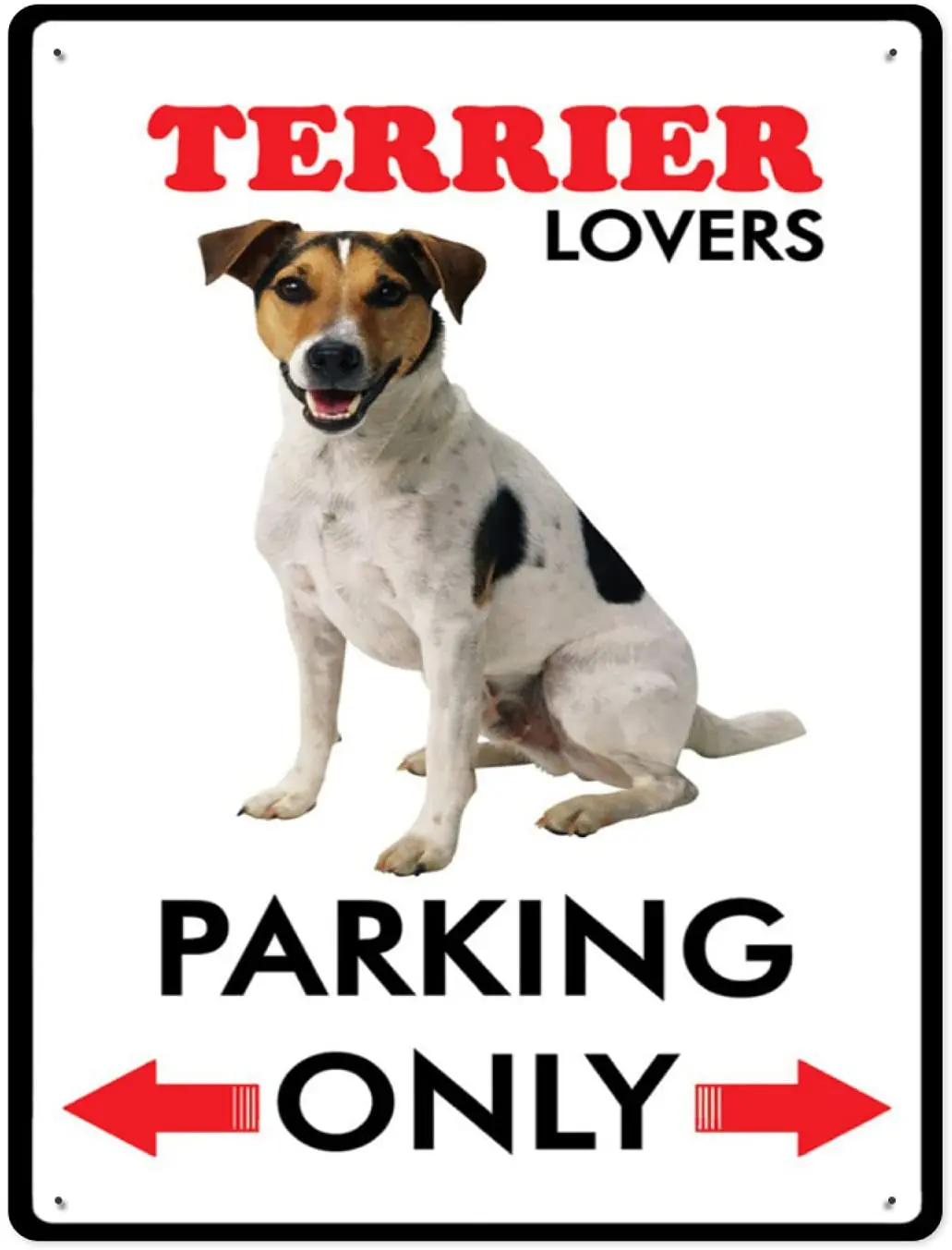 

8456 Metal Signs,Terrier Lovers Parking Only Dog,Notice Sign Warning Sign and Logo Decoration.12x16 Inch