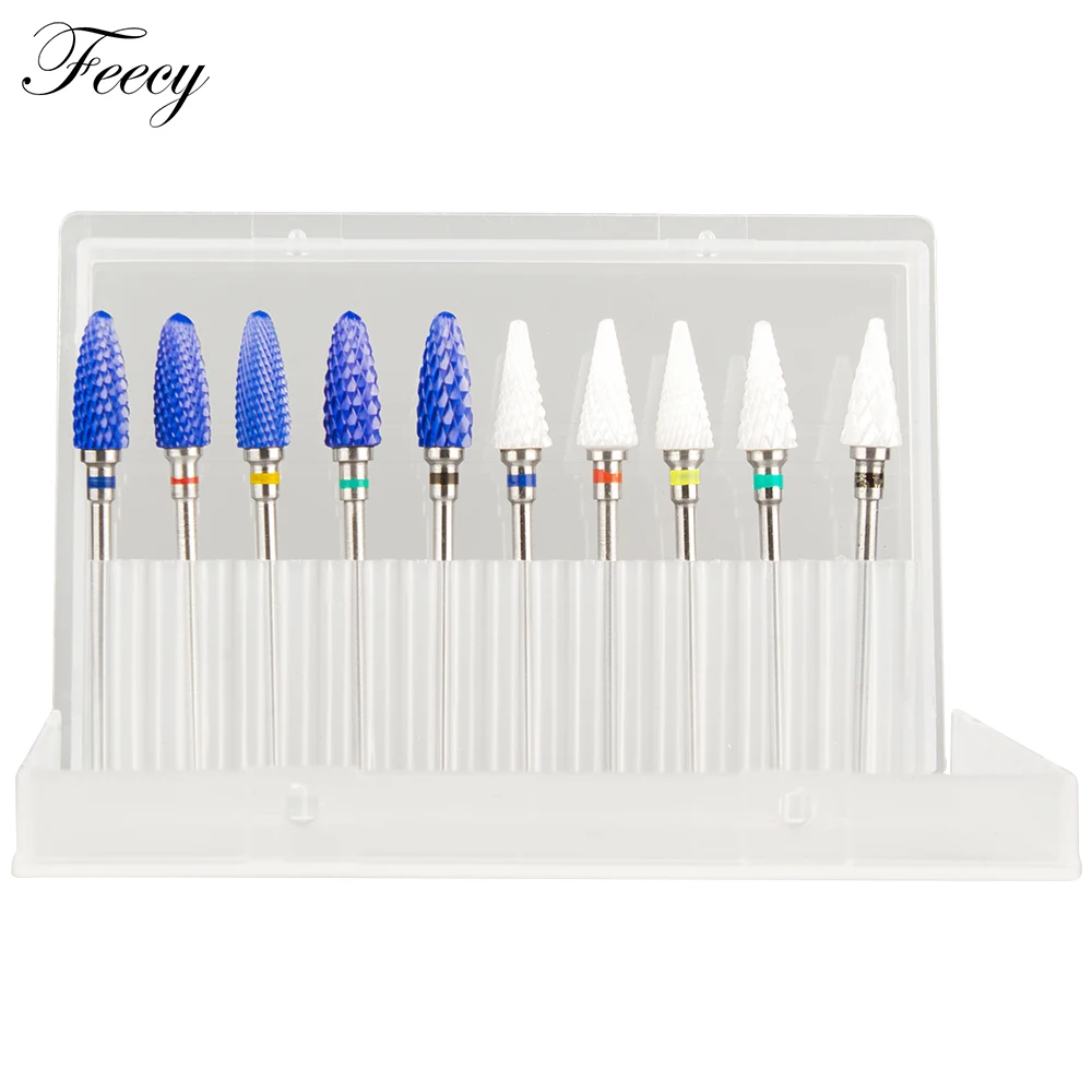 10 шт керамический твердосплавный Фрезер для маникюра и сверлами ногтей Набор