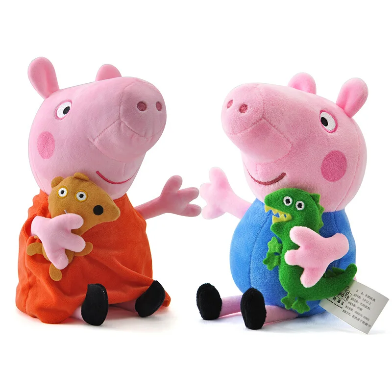 Оригинальная коробка! 2 шт./компл. 19 см из натуральной Peppa Pig Мягкие плюшевые