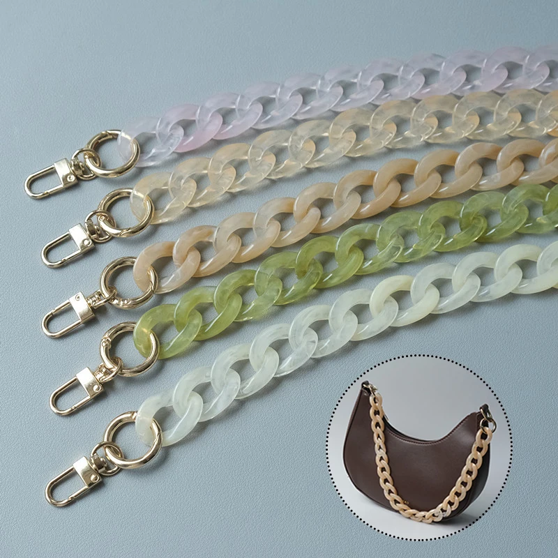 

Декоративная акриловая цепочка для сумок, прозрачная цепочка на плечо, съемная цепь в виде рыбьей кости, аксессуары