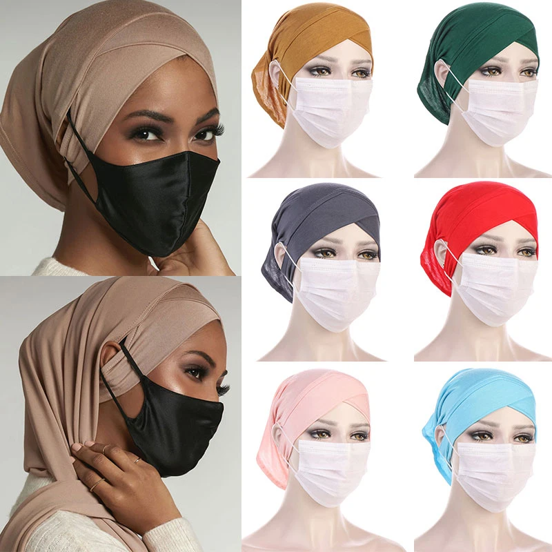 

Мягкая Модальная внутренняя искусственная мусульманская стандартная шапочка, мусульманская шапочка под платок, женская головная повязка, ...
