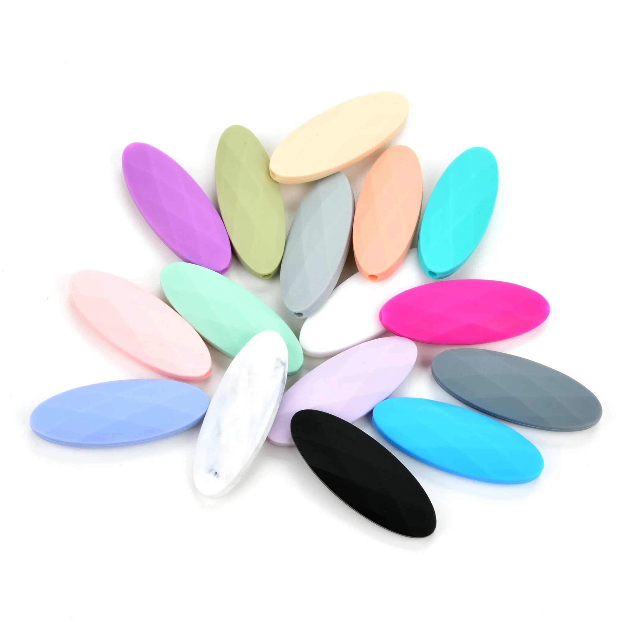 LOFCA-Cuentas Marquesa de silicona para beb&eacute;, juguetes de dentici&oacute;n para beb&eacute;, sin BPA, cuentas de silicona de grado alimenticio para mordedor, juguetes colgantes, 50 Uds.-5