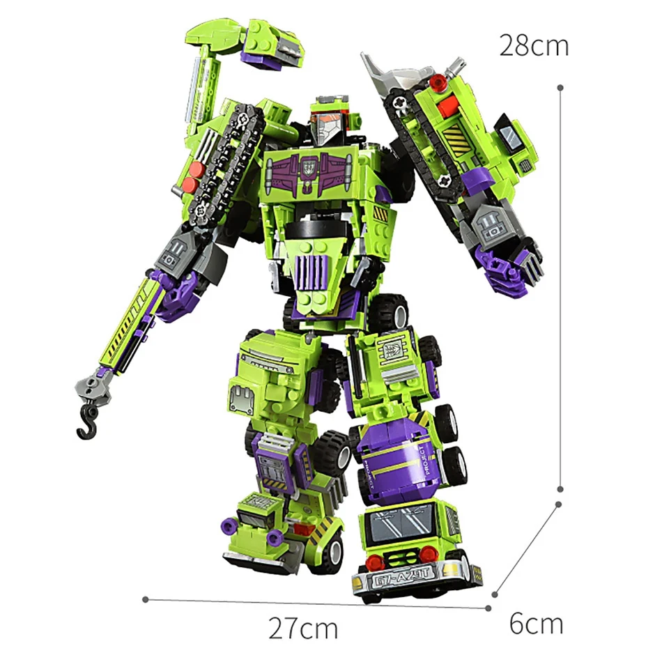 709pcs 6in1 Transformation Robot Building Block City Engineering Excavator car truck constructor Bricks toys For Children - купить по