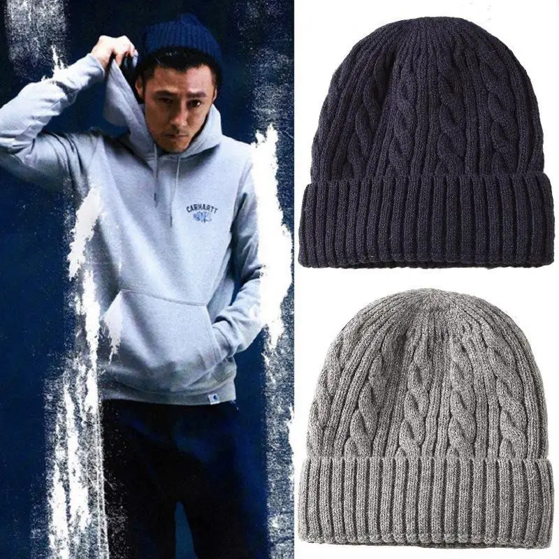 

Winter Hats For Men Plush Thickened Warm Wool Knitted Hat Women Outdoor Sports Beanie Hat Boys Skiing Rading Windproof Beanies