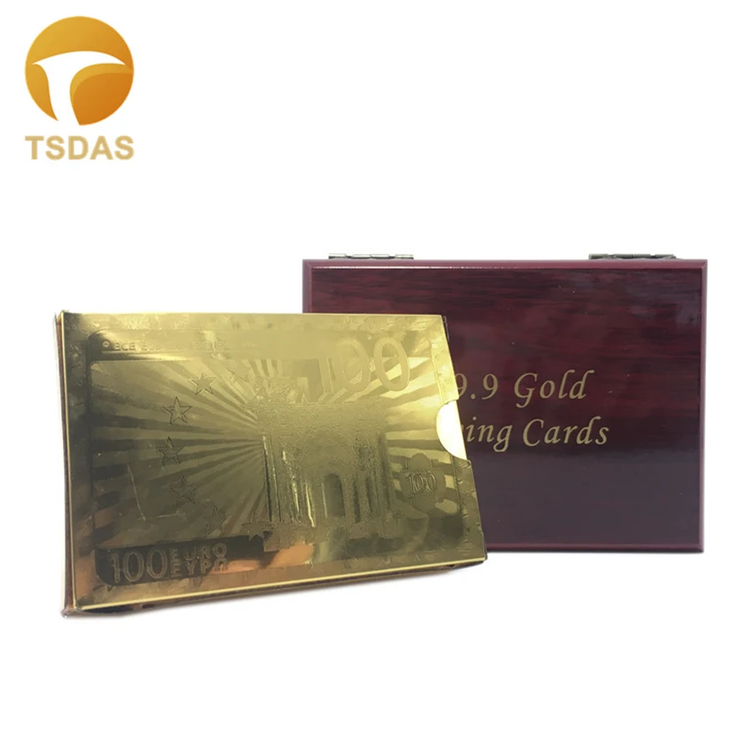 Игральные карты евро 100 Позолоченные покерные позолоченные 24 к полные +