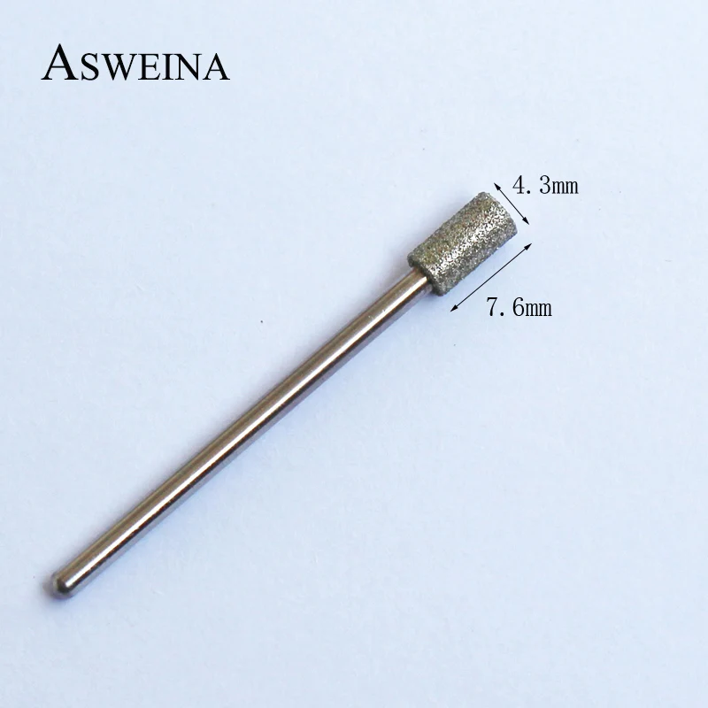 ASWEINA 1 шт. цилиндрический стиль 3/3" хвостовик ногтей сверло чистая полировка кутикулы Алмазные Заусенцы для электрической машины аксессуары