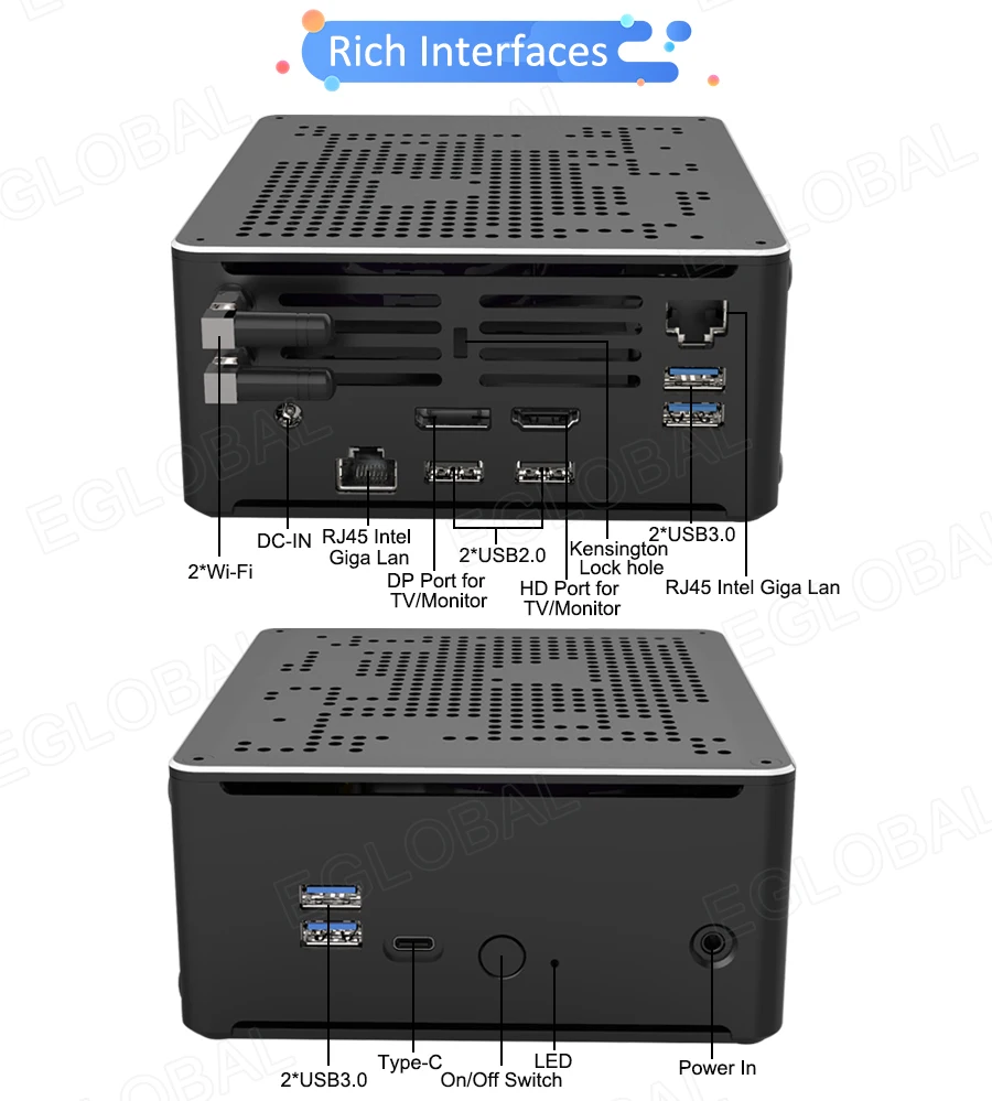 S210 игровой Мини компьютер Intel Core i9 9880H i7 9850H 2 * Lans DDR4 M.2 PCIE Micro PC Windows 10 Linux 4K HTPC DP