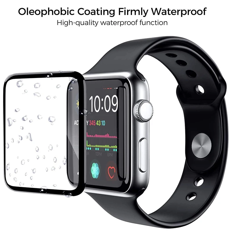 Полный закругленный протектор экрана для Apple Watch версии 6 5 4 3 SE 38 мм 42 анти-синяя