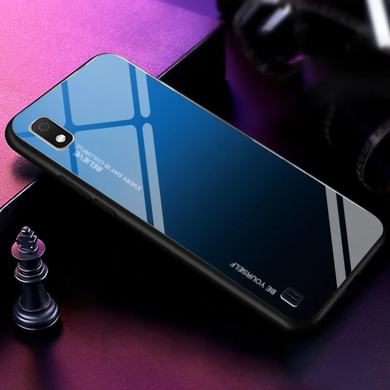 Противоударный градиентный чехол из закаленного стекла для Samsung Galaxy A10 A20 A30 A40 A50 A60