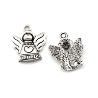 20pcs antique silver alloy angel charm pendants for jewelry making findings 19x21 5mm a 500