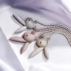 Модное ожерелье в стиле хип-хоп с кулоном в виде плохого кролика из меди и фианита, подарочное ювелирное изделие в стиле хип-хоп