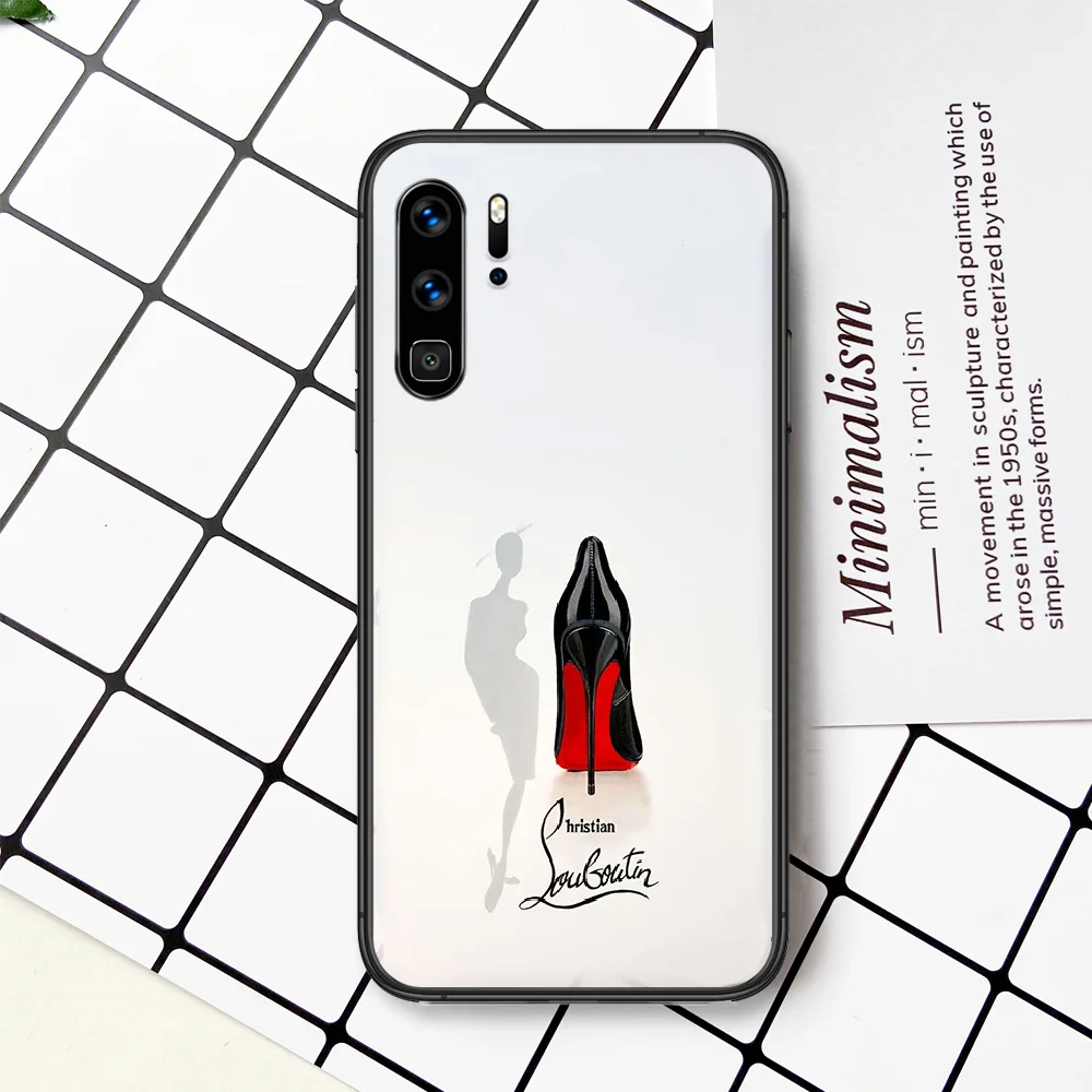 

French Brand Christian-Louboutins Phone Case Cover For Huawei P Mate Smart 10 20 30 40 Lite Z 2019 Pro Black black Cell Silicone